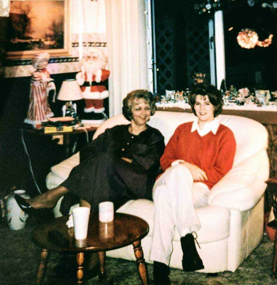 My mom and I at Christmas.